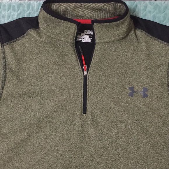 Olive Green/Red Under Armour Pullover - Picture 1 of 1